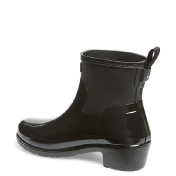 NEW • Hunter • Refined Low Heel Biker Boots Black - Picture 3 of 7